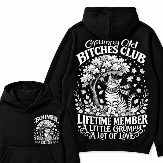Custom Your Year Grumpy Old Bitches Club Lifetime Member Hoodie